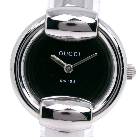 GUCCI Watches 1400L blackDial Stainless Steel Quartz Analog display Women - Picture 1 of 8